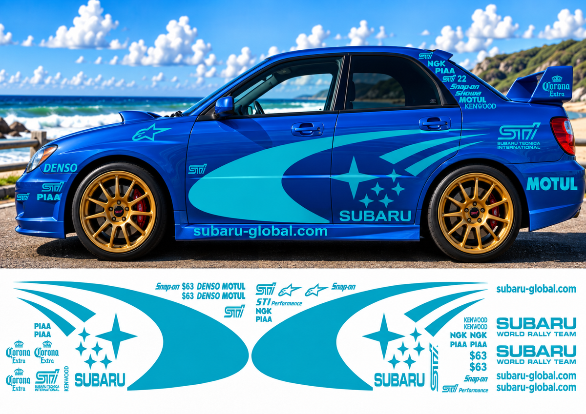 Subaru WRC Rally Kit 3 With Sponsors for Subaru Impreza Gloss  & Matt Colours Only
