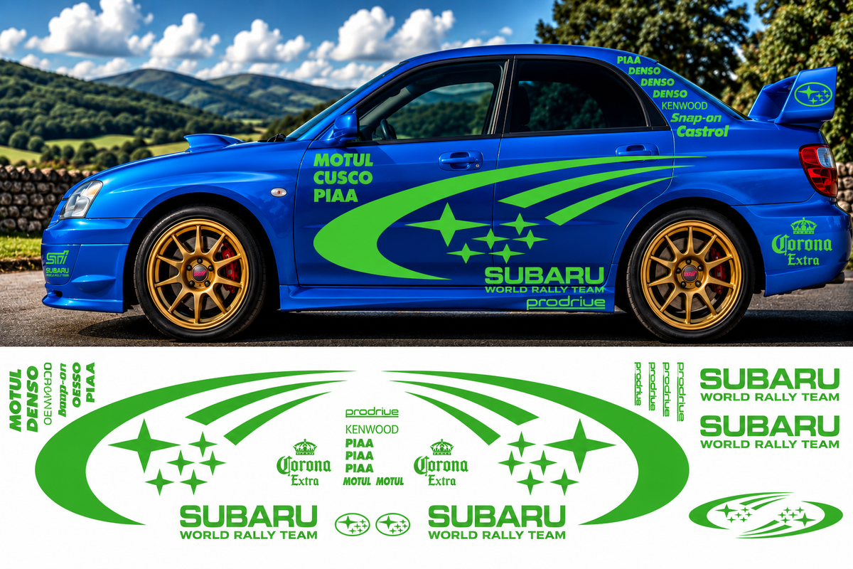 Subaru World Rally Kit 2 With Sponsors for Subaru Impreza Gloss  & Matt Vinyl Only