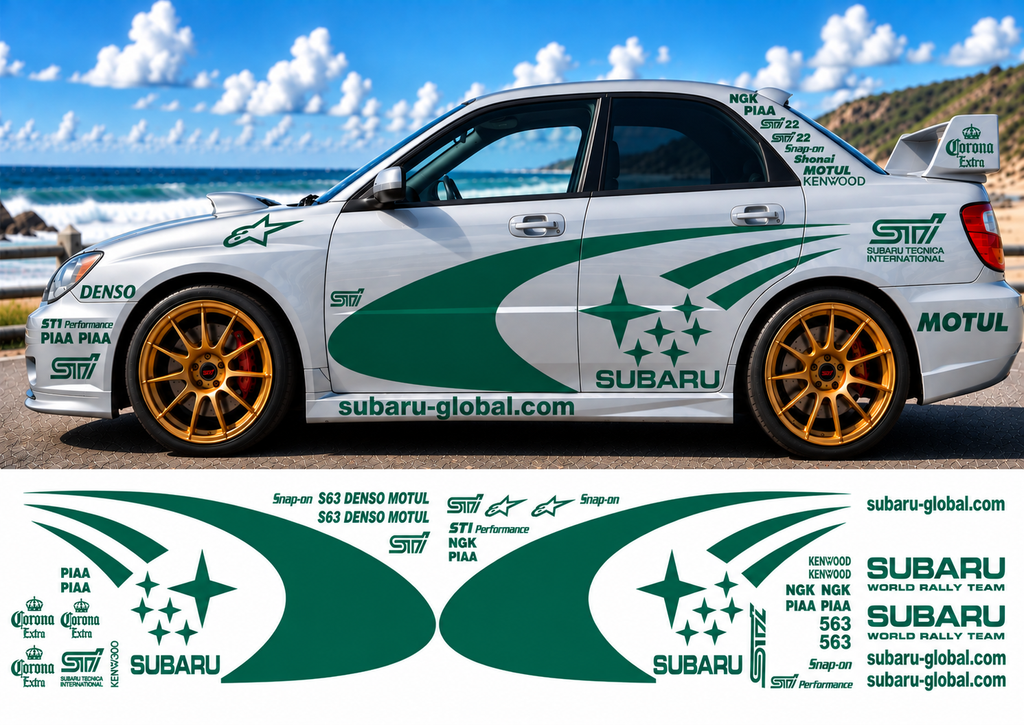 Subaru WRC Rally Kit 3 With Sponsors for Subaru Impreza Gloss  & Matt Colours Only