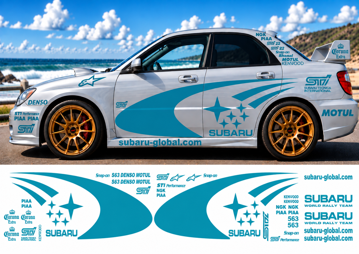 Subaru WRC Rally Kit 3 With Sponsors for Subaru Impreza Gloss  & Matt Colours Only