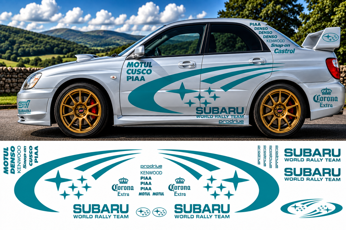 Subaru World Rally Kit 2 With Sponsors for Subaru Impreza Gloss  & Matt Vinyl Only
