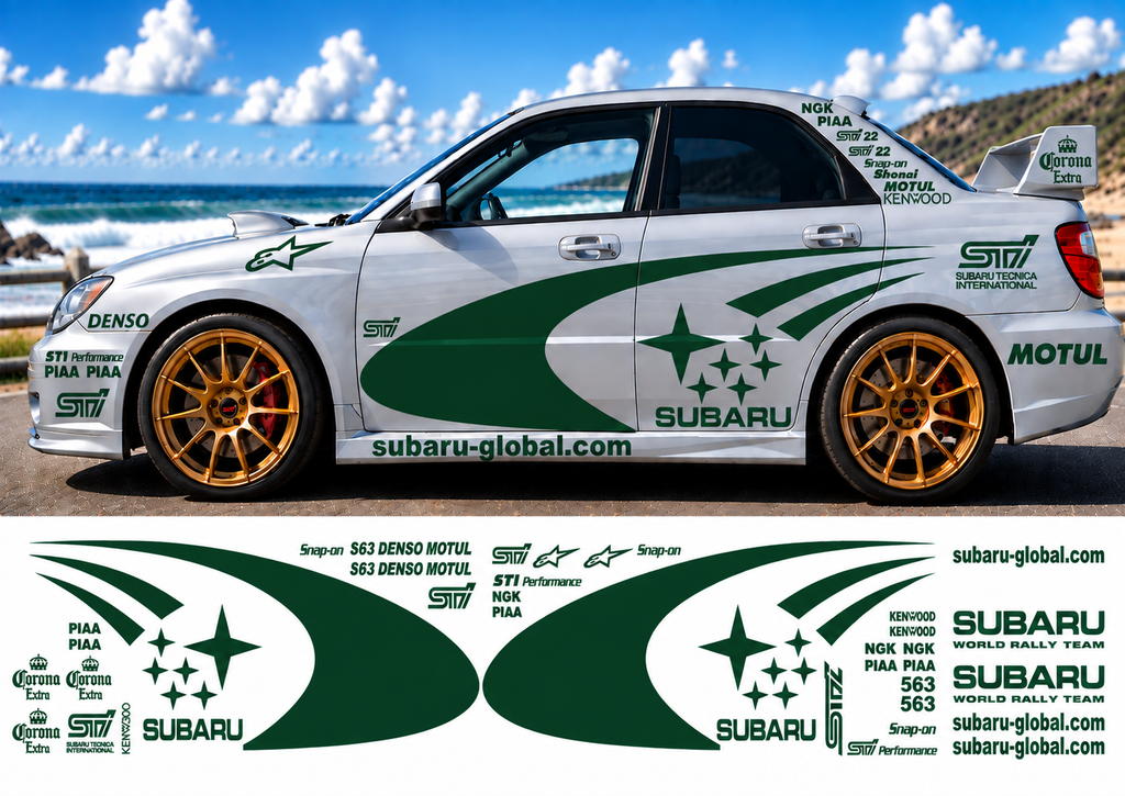 Subaru WRC Rally Kit 3 With Sponsors for Subaru Impreza Gloss  & Matt Colours Only