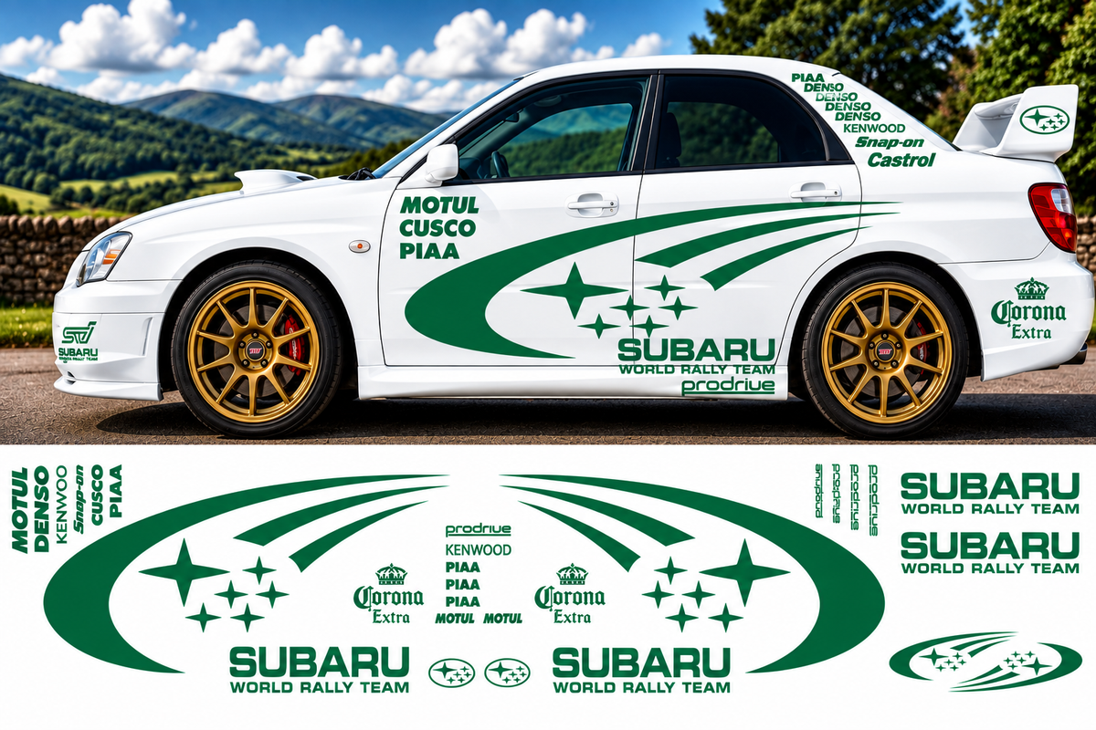 Subaru World Rally Kit 2 With Sponsors for Subaru Impreza Gloss  & Matt Vinyl Only