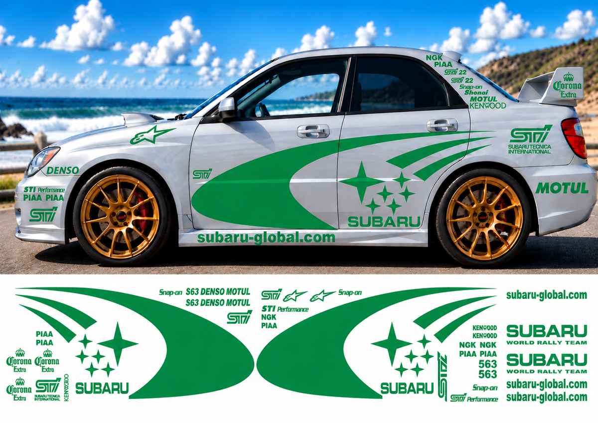 Subaru WRC Rally Kit 3 With Sponsors for Subaru Impreza Gloss  & Matt Colours Only