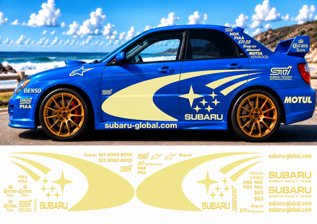 Subaru WRC Rally Kit 3 With Sponsors for Subaru Impreza Gloss  & Matt Colours Only