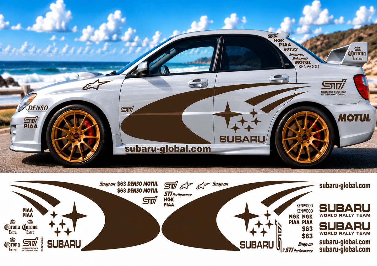 Subaru WRC Rally Kit 3 With Sponsors for Subaru Impreza Gloss  & Matt Colours Only