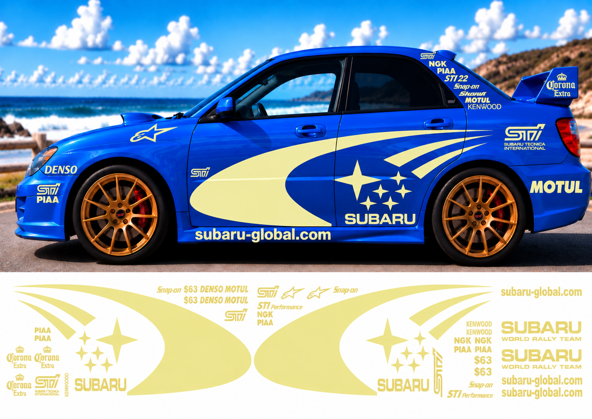 Subaru WRC Rally Kit 3 With Sponsors for Subaru Impreza Gloss  & Matt Colours Only
