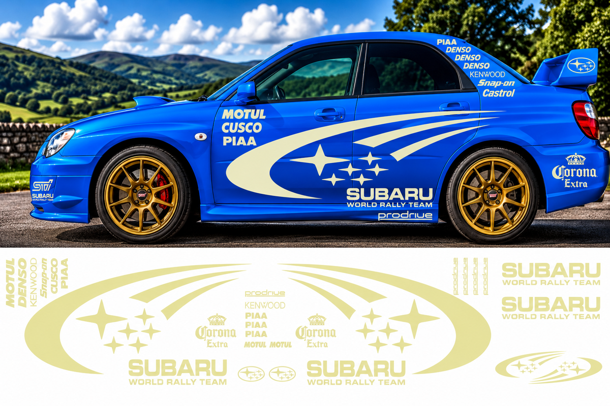 Subaru World Rally Kit 2 With Sponsors for Subaru Impreza Gloss  & Matt Vinyl Only