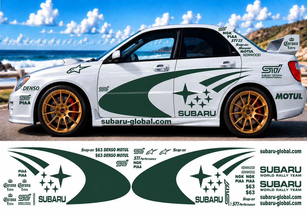 Subaru WRC Rally Kit 3 With Sponsors for Subaru Impreza Gloss  & Matt Colours Only
