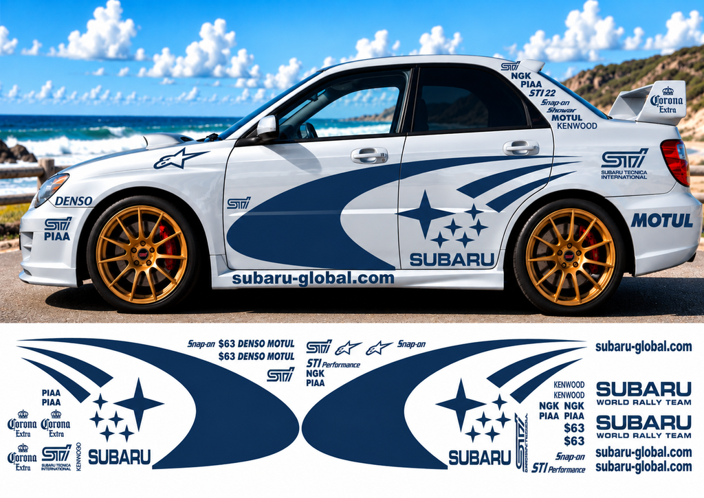 Subaru WRC Rally Kit 3 With Sponsors for Subaru Impreza Gloss  & Matt Colours Only