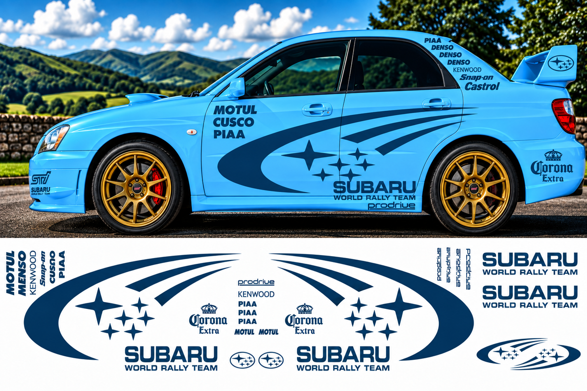Subaru World Rally Kit 2 With Sponsors for Subaru Impreza Gloss  & Matt Vinyl Only