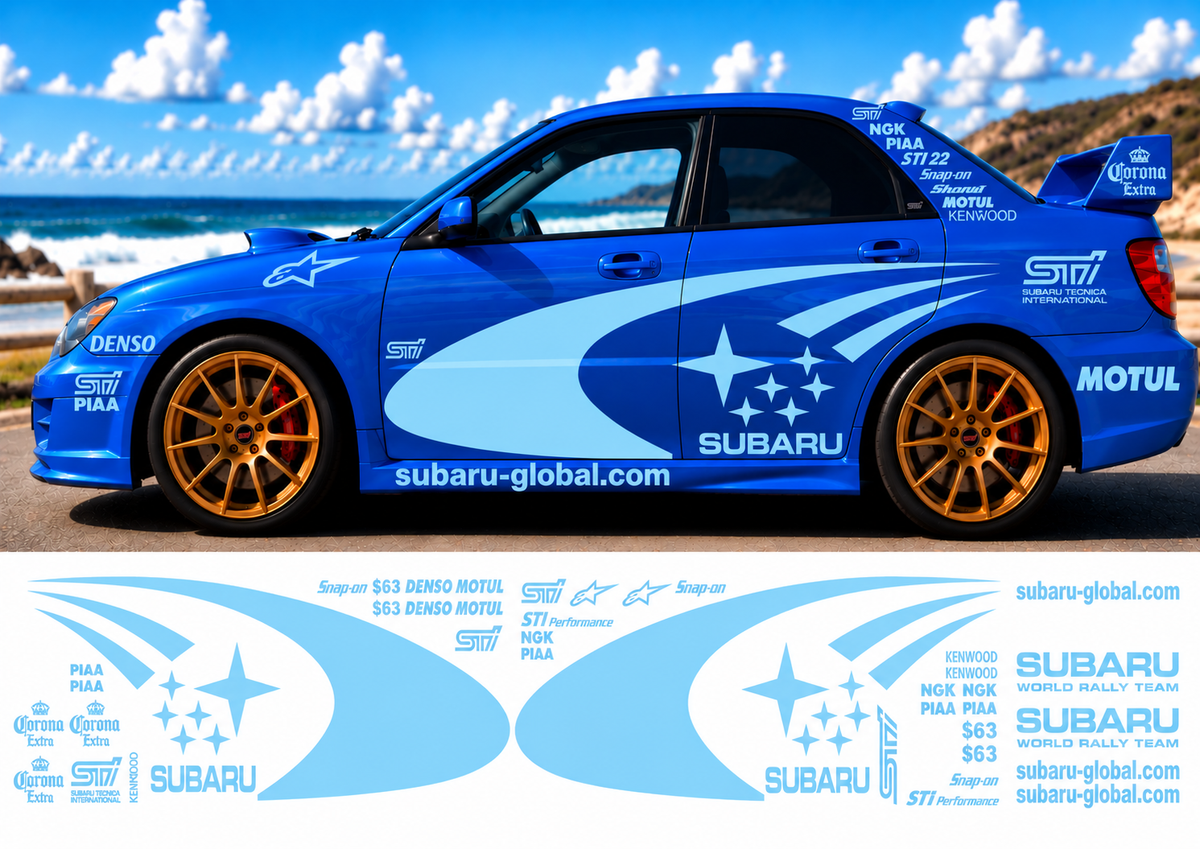 Subaru WRC Rally Kit 3 With Sponsors for Subaru Impreza Gloss  & Matt Colours Only