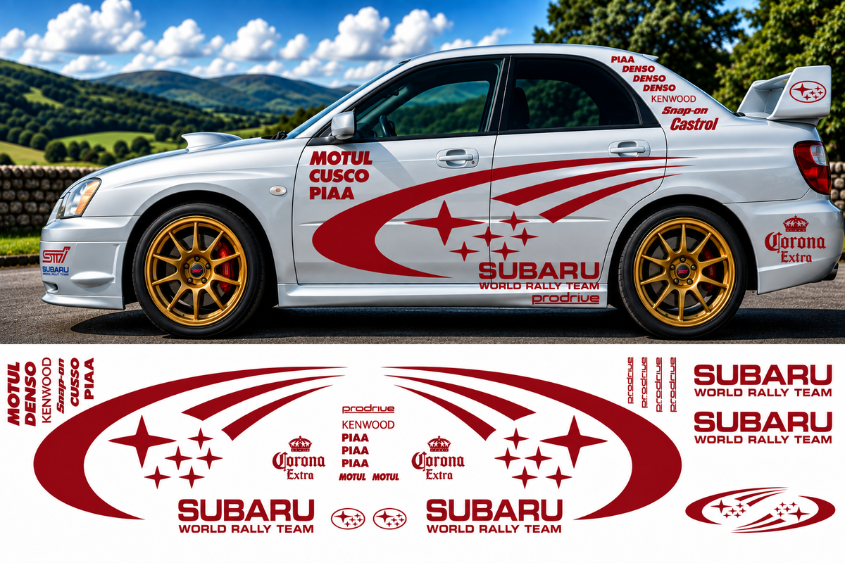 Subaru World Rally Kit 2 With Sponsors for Subaru Impreza Gloss  & Matt Vinyl Only