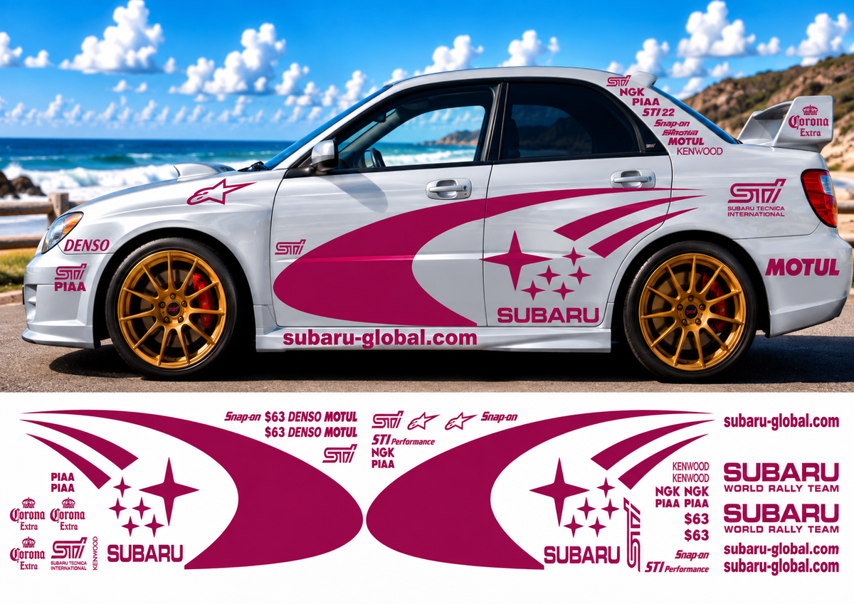 Subaru WRC Rally Kit 3 With Sponsors for Subaru Impreza Gloss  & Matt Colours Only