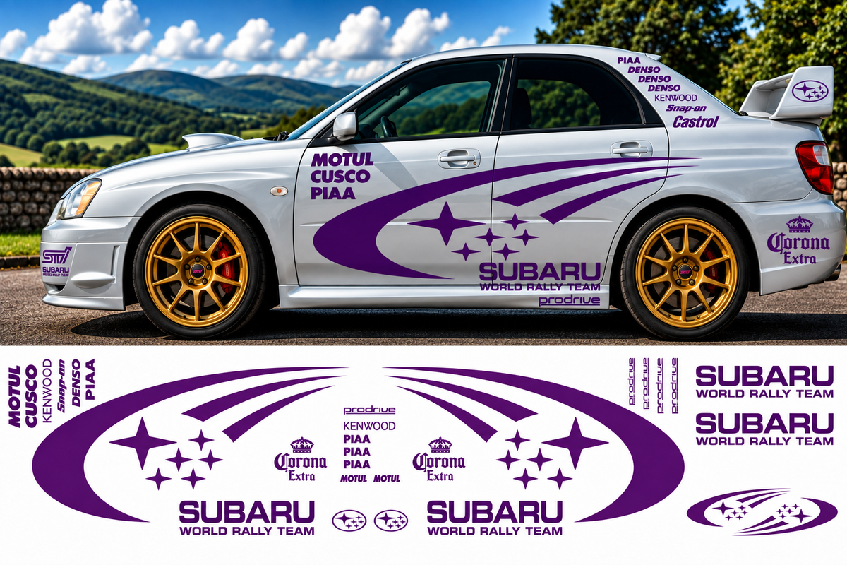 Subaru World Rally Kit 2 With Sponsors for Subaru Impreza Gloss  & Matt Vinyl Only