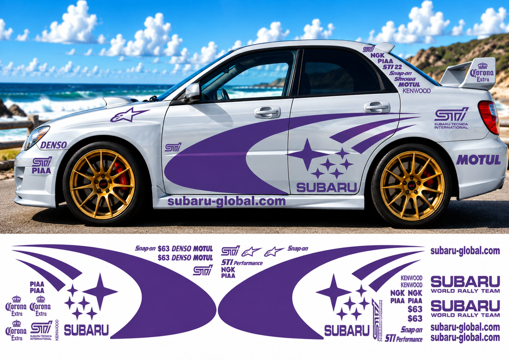Subaru WRC Rally Kit 3 With Sponsors for Subaru Impreza Gloss  & Matt Colours Only