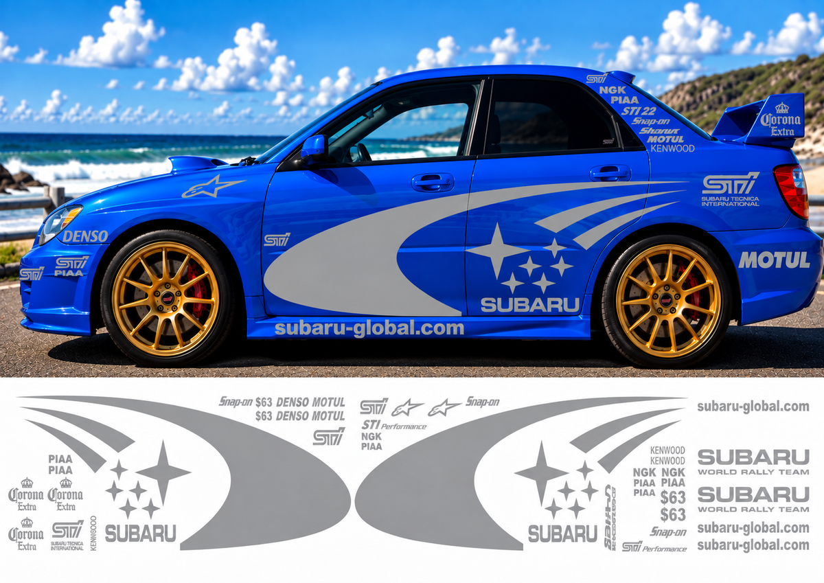Subaru WRC Rally Kit 3 With Sponsors for Subaru Impreza Gloss  & Matt Colours Only