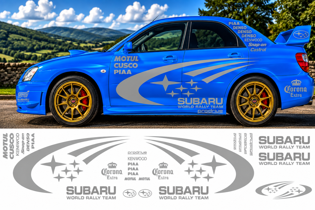 Subaru World Rally Kit 2 With Sponsors for Subaru Impreza Gloss  & Matt Vinyl Only