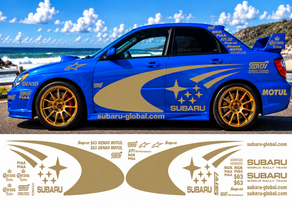 Subaru WRC Rally Kit 3 With Sponsors for Subaru Impreza Gloss  & Matt Colours Only