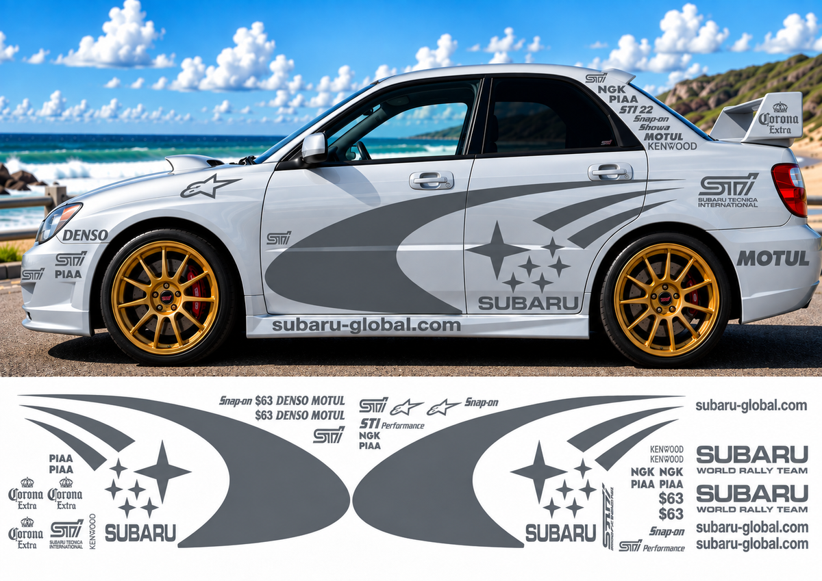 Subaru WRC Rally Kit 3 With Sponsors for Subaru Impreza Gloss  & Matt Colours Only