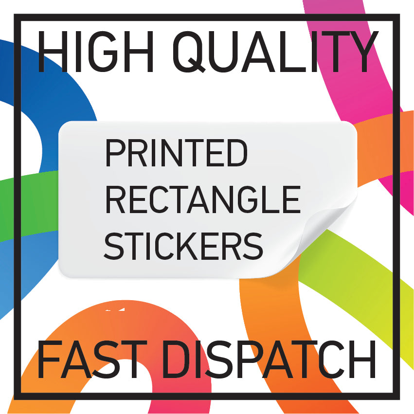 Printed Rectangle Stickers - Custom Logo labels - Personalised  Various Sizes