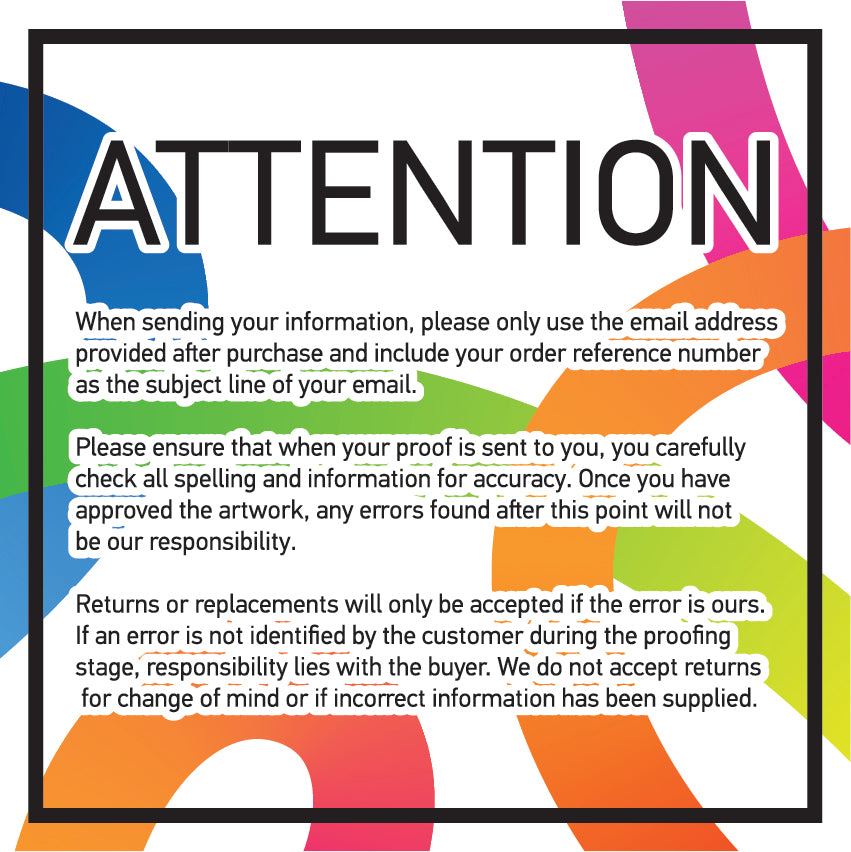 Printed Rectangle Stickers - Custom Logo labels - Personalised  Various Sizes