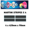 MC02 4 x 420mm x 98mm Martini Racing stripe Monochrome for Porsche