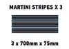 MC01 3 x 700mm x 75mm Martini Racing stripe Monochrome for Porsche