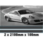 MC2.1/100x2 Martini Racing Monochrome 2x2100mm x 100mm stripes for Porsche