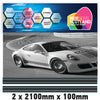 MC2.1/100x2 Martini Racing Monochrome 2x2100mm x 100mm stripes for Porsche