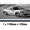 MC1.1/125x1 Martini Racing Monochrome 1100mm x 125mm Bonnet stripe for Porsche