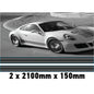 MC2.1/150x2 Martini Racing Monochrome 2x2100mm x 150mm stripes for Porsche