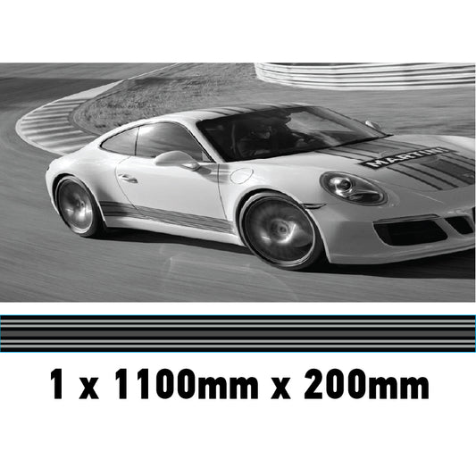 MC1.1/200x1 Martini Racing Monochrome 1100mm x 200mm Bonnet stripe for Porsche