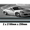 MC2.1/250x2 Martini Racing Monochrome 2x2100mm x 250mm stripes for Porsche