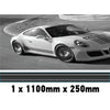 MC1.1/250x1 Martini Racing Monochrome 1100mm x 250mm Bonnet stripe for Porsche