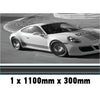 MC1.1/300x1 Martini Racing Monochrome 1100mm x 300mm Bonnet stripe for Porsche