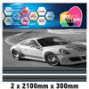 MC2.1/300x2 Martini Racing Monochrome 2x2100mm x 300mm stripes for Porsche
