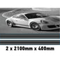 MC2.1/400x2 Martini Racing Monochrome 2x2100mm x 400mm stripes for Porsche