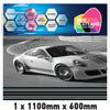 MC1.1/600x1 Martini Racing Monochrome 1100mm x 600mm Bonnet stripe for Porsche