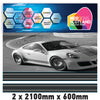 MC2.1/600x2 Martini Racing Monochrome 2x2100mm x 600mm stripes for Porsche