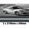 MC2.1/600x2 Martini Racing Monochrome 2x2100mm x 600mm stripes for Porsche