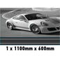MC1.1/600x1 Martini Racing Monochrome 1100mm x 600mm Bonnet stripe for Porsche
