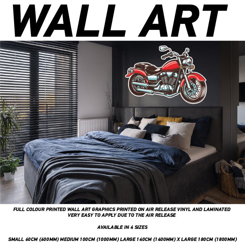 MCW01-20 3D Motorbike Mural Sticker Poster Various Designs Available