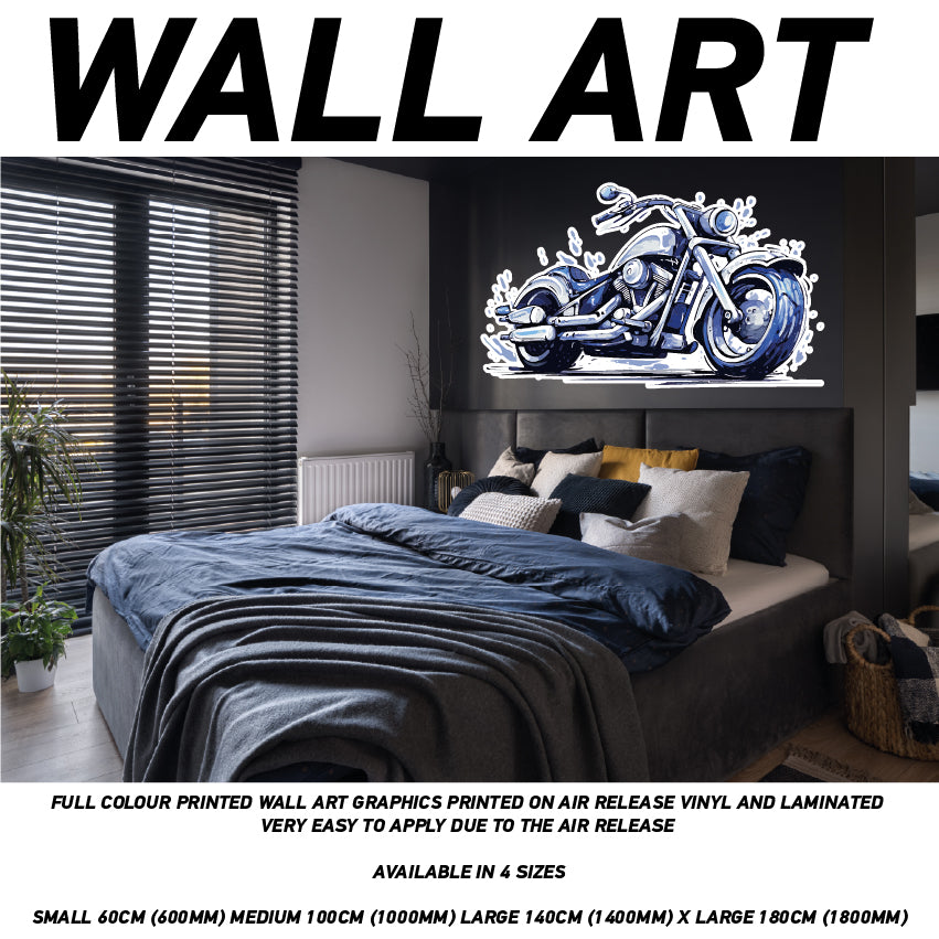 MCW01-20 3D Motorbike Mural Sticker Poster Various Designs Available