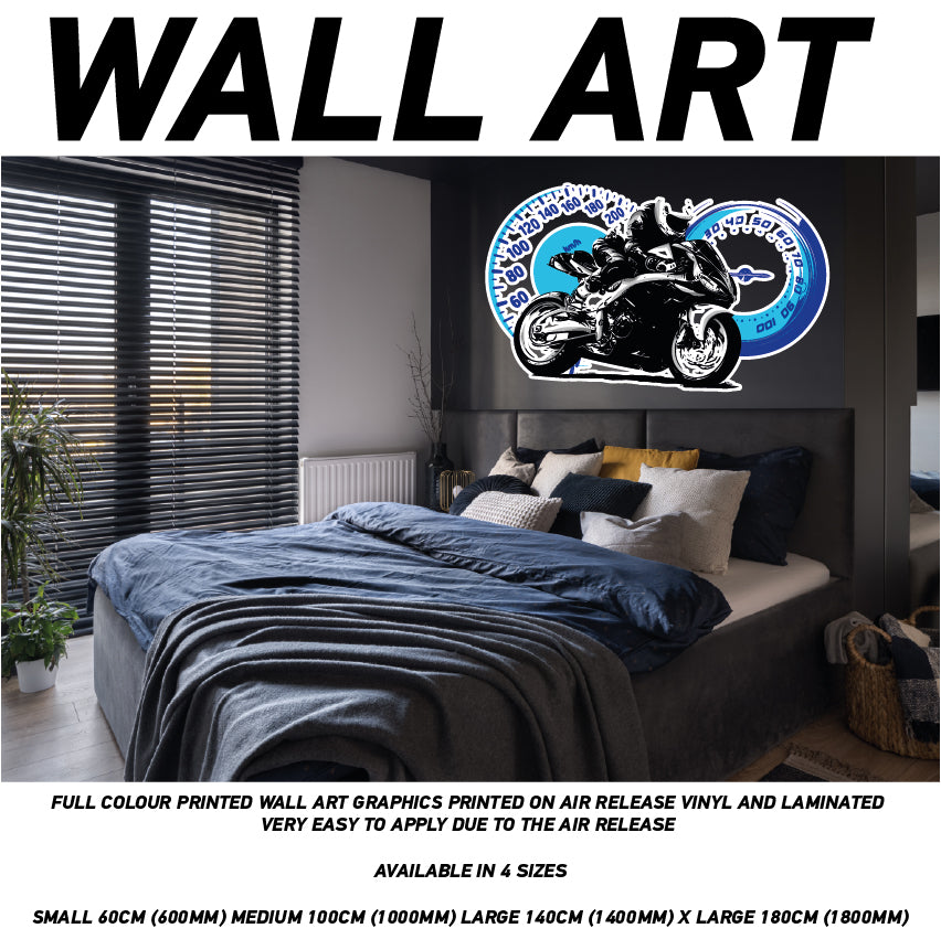 MCW01-20 3D Motorbike Mural Sticker Poster Various Designs Available