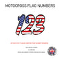 MFN09 3 x USA Flag Race Number Vinyl Stickers Motorbike Motorcross Quad