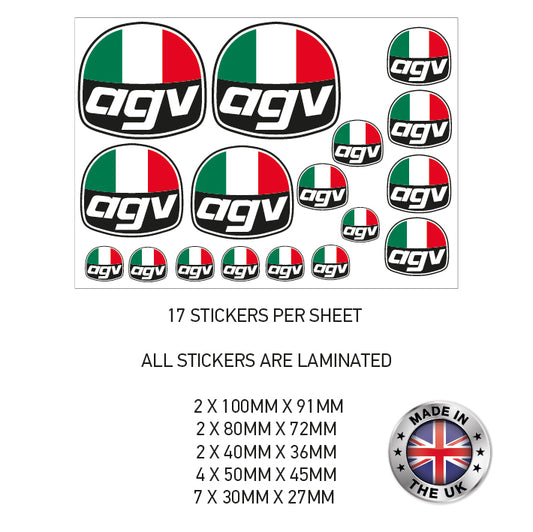 MHS01- MHS10 Motorcycle Helmet Kit 1 Sticker Graphic Decal Laminated Motorbike Bike Various Designs Available