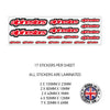 MHS01- MHS10 Motorcycle Helmet Kit 1 Sticker Graphic Decal Laminated Motorbike Bike Various Designs Available