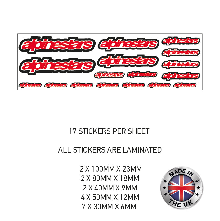 MHS01-21 Motorcycle Helmet Kits Stickers Various Designs Available