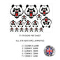 MHS01- MHS10 Motorcycle Helmet Kit 1 Sticker Graphic Decal Laminated Motorbike Bike Various Designs Available